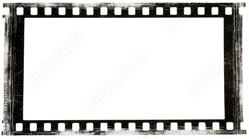 Obraz na plátně Vintage film strip frame with perforations and scratches