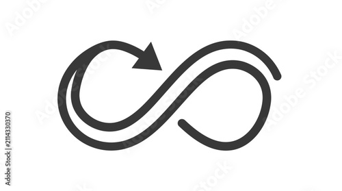 Photography Infinity loop with arrow symbol.