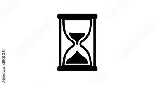 Hourglass timer with sand flowing.