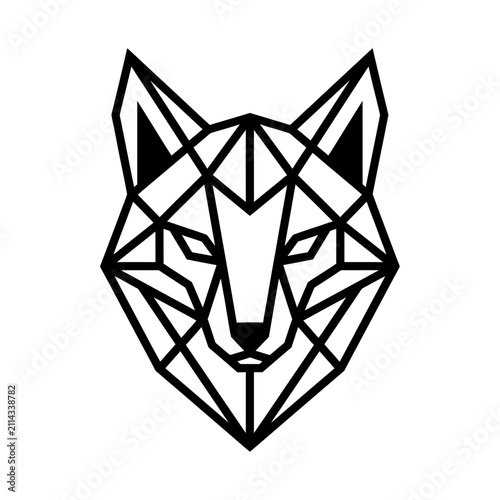 Geometric Wolf Head Artistic Design.