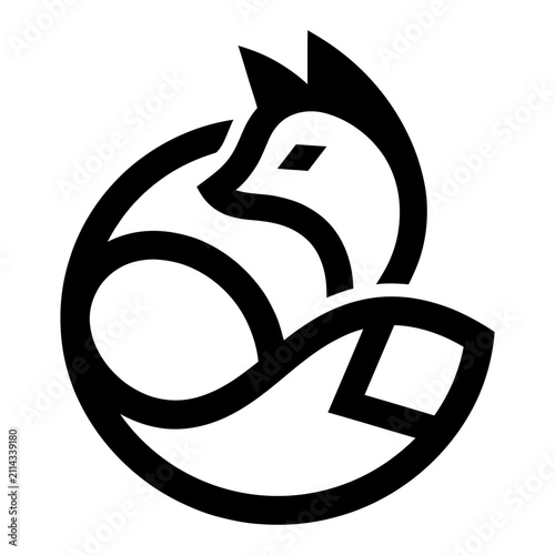 Stylized Black Cat Logo Design.