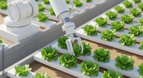Robotic Arm Harvesting Lettuce in Smart Greenhouse Automation