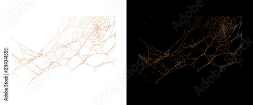 фотографія Intricate spider web texture on black and white backgrounds, delicate gossamer c