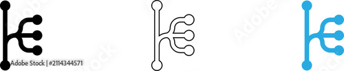 Fotografie Minimalist abstract molecular or electron bond diagrams in simple line style iso