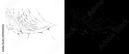 Fotografie Shattered glass texture overlay, broken window cracks on black and white backgro