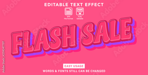 Editable graphic text effect flash sale styles