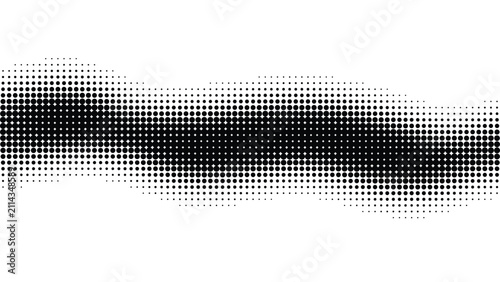 Abstract halftone wave pattern, black dots