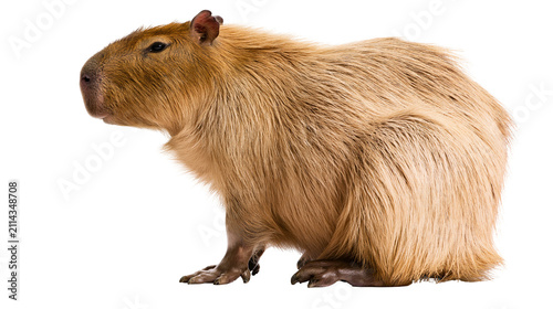 Принти на полотні Capybara rodent with light brown fur, side view