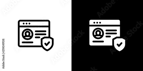 Vászonkép Digital Identity Management icon concept with flat Black White Background