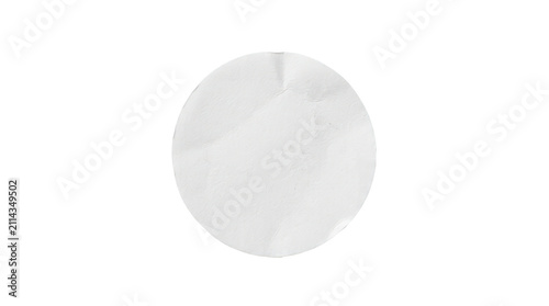 Blank white paper circle isolated on transparent background
