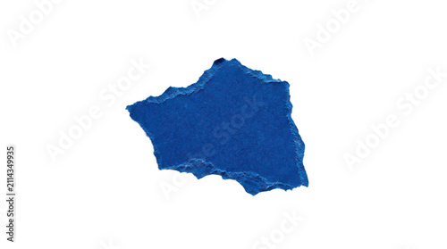 Torn piece of dark blue paper isolated on transparent background