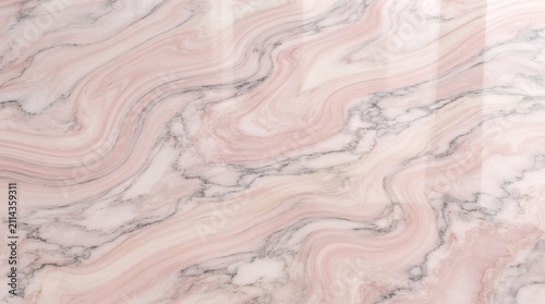 Marble surface displays intricate veining patterns in soft pink and grey tones polished to a high gloss finish that captures natural light creating a luxurious backdrop for sophisticated interior.