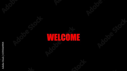 Welcome Text in video fly in effect