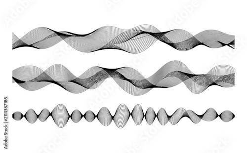Abstract wavy line patterns on a clean white background