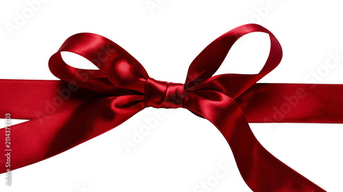 Canvas Print Satin red ribbon bow knot festive decoration