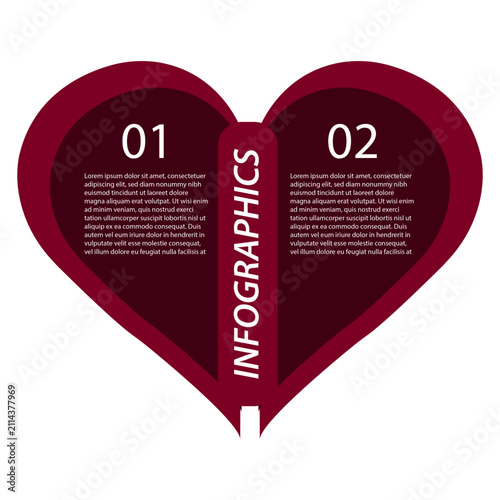 Creative Heart Process Infographic Template