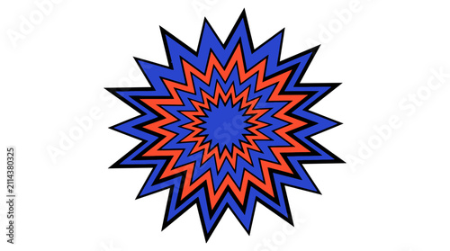 Vibrant Orange Blue Starburst.