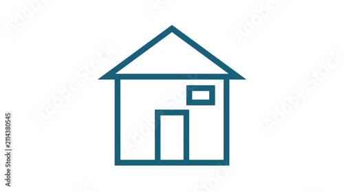 Simple House Line Drawing.