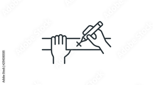 Drawing hand with pencil.