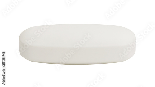 Bild auf Leinwand White oval pill capsule with rounded edges