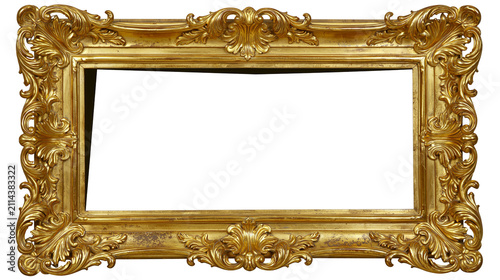 Принти на полотні Ornate gold baroque picture frame with decorative carvings