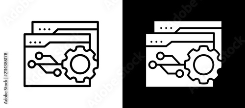 Quadro su tela Version Control whiteblack icon