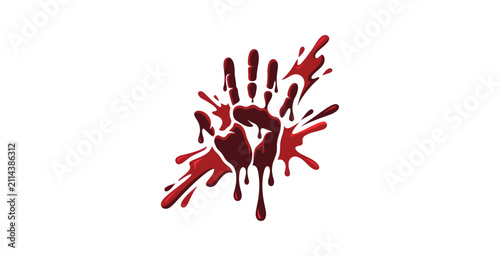 Fotografía Bloody Handprint Vector Illustration