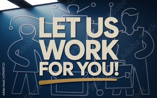 Modern Professional Business Service Poster Let Us Work For You Illustration