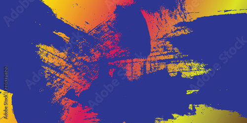 Dynamic colorful grunge background with gradient paint strokes and distressed texture for modern graphic design