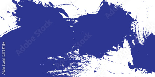 Bold navy blue and white grunge texture background with artistic paint splatter and distressed surface elements