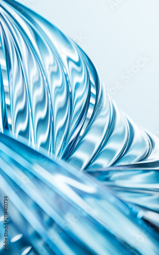 Flowing transparent curve lines background, 3d rendering.