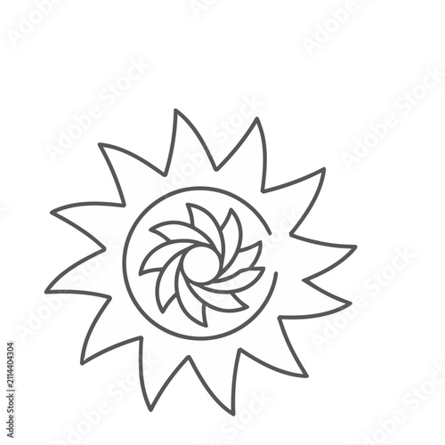 Sun icon with swirling petals