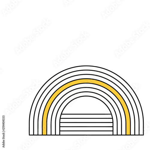 Abstract Rainbow Arc with Yellow Stripe