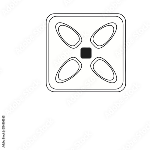 Abstract square shape with four oval elements
