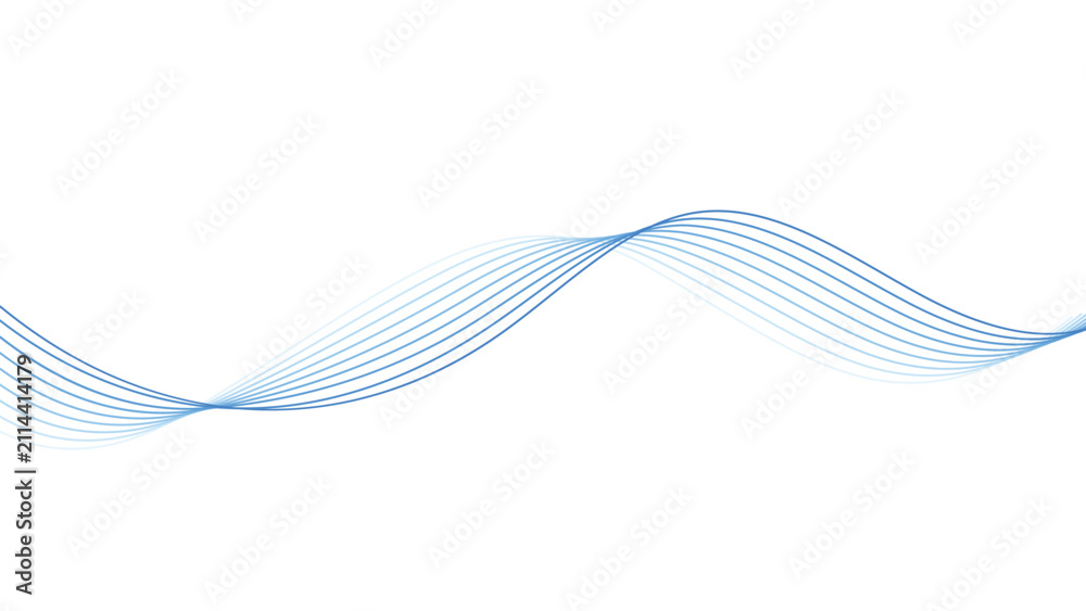 Fototapeta premium Abstract Blue Flowing Wave Lines Isolated on White Background Vector