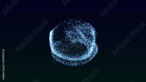 Blue dotted particle planet earth sphere animation globe world dots technology glowing globe world dots