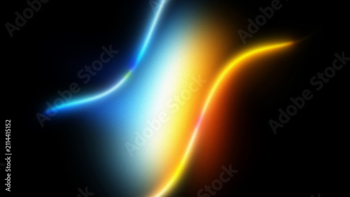 Abstract Gradient Light Background. Blue Orange Curved Glow