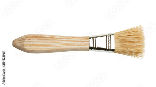Bild auf Leinwand Flat paintbrush with wooden handle and metal ferrule