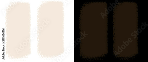 Canvastavla Brown sand dust cloud explosion, realistic desert soil particles on white and bl