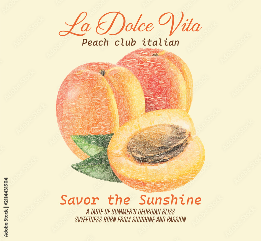 Fototapeta premium La Dolce Vita - Peach Club Italia