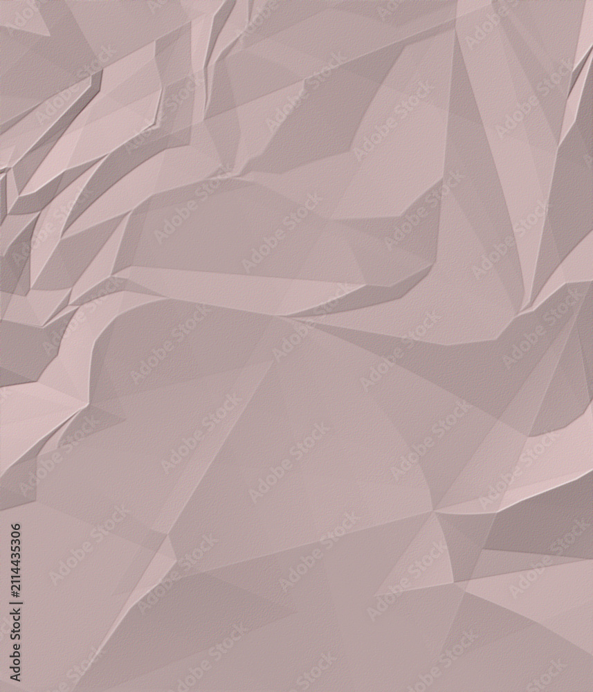 Fototapeta premium Muted taupe crumpled paper texture backdrop with crumpled