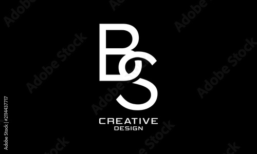 Modern letter BS monogram logo design template with elegant minimalist geometric combination on black background vector