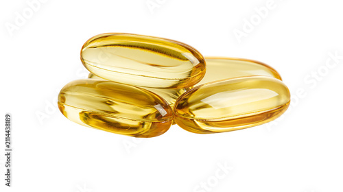 Canvastavla Pile of translucent golden oval softgel capsules