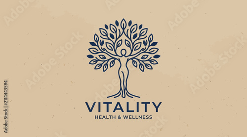 Vitality Health and Wellness Tree Human Logo.