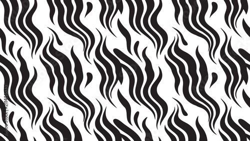 Seamless Wavy Zebra Pattern Vector for Textile and Surface Design