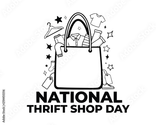 Obraz na płótnie NATIONAL THRIFT SHOP DAY vector illustration isolated on white background