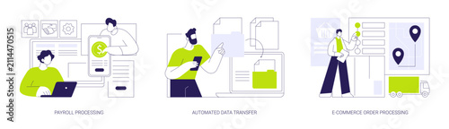 Automated business processes isolated cartoon vector illustrations se