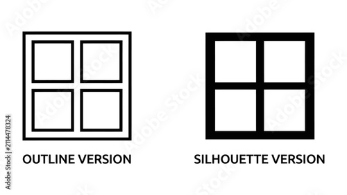 Foto Outline and Silhouette Window Icons