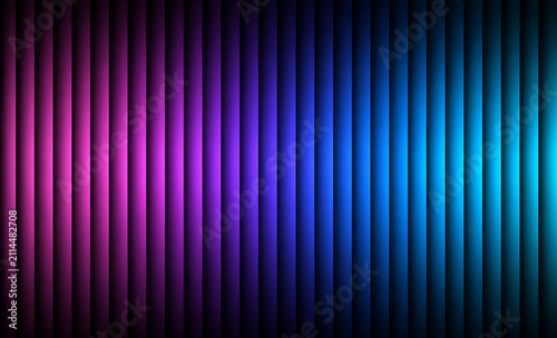 Abstract neon gradient background with vertical stripes. Pink, purple and blue modern geometric line pattern