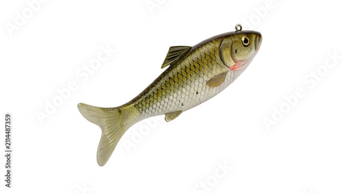 фотографія Realistic small fish shaped fishing tackle lure isolated on transparent backgrou